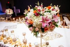 Floral arrangement decor details of the venue. Floral arrangement decor details of the venue.