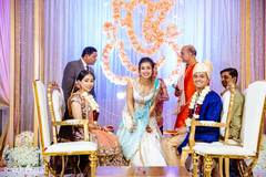 Indian couple with bridesmaid during the Indian wedding ceremony. Indian couple with bridesmaid during the Indian wedding ceremony.