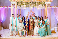 Maharani and Raja posing with their bridesmaids and groomsmen. Maharani and Raja posing with their bridesmaids and groomsmen.