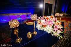 Indian wedding reception table decor details. Indian wedding reception table decor details.