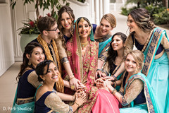 Glamorous Indian bride with best man and bridesmaids. Glamorous Indian bride with best man and bridesmaids.