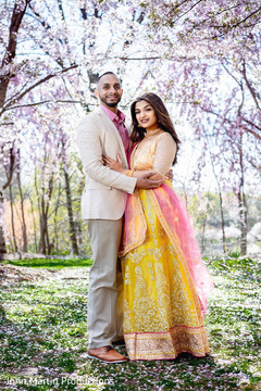 Groom and his maharani in the park Groom and his maharani in the park