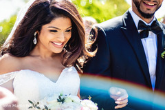 The newlyweds walking together The newlyweds walking together