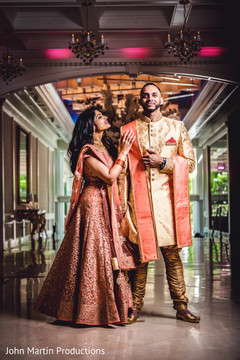 Maharani looking at his Indian groom posing for picture. Maharani looking at his Indian groom posing for picture.
