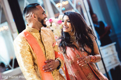 Raja wearing a gonden sherwani with Maharani wearing an Anarkali. Raja wearing a gonden sherwani with Maharani wearing an Anarkali.