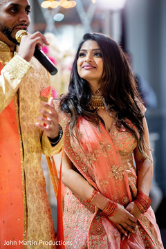 Maharani looking at his Indian groom while he speaks. Maharani looking at his Indian groom while he speaks.