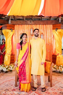 Groom and Maharani at the start of the pre-wedding celebrations Groom and Maharani at the start of the pre-wedding celebrations