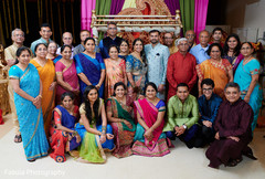 Indian relatives posing for Sangeet picture. Indian relatives posing for Sangeet picture.