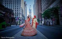 Indian bride and her Indian groom on the streets. Indian bride and her Indian groom on the streets.