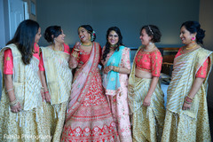Indian bride having a good time with her Indian bridesmaids. Indian bride having a good time with her Indian bridesmaids.