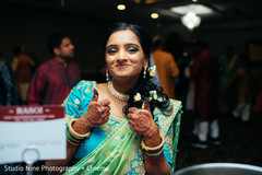 Indian bride enjoying her sangeet party. Indian bride enjoying her sangeet party.