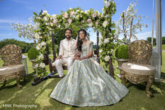 Indian couple with their pre-wedding outfits. Indian couple with their pre-wedding outfits.