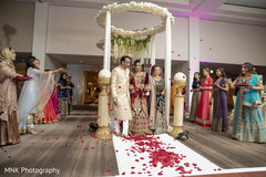 Indian bride making her big entrance to her wedding ceremony. Indian bride making her big entrance to her wedding ceremony.