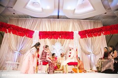 Hindu wedding ceremony on Indian altar. Hindu wedding ceremony on Indian altar.