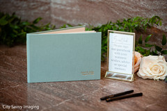 Indian wedding light blue guest book Indian wedding light blue guest book
