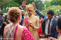 Indian groom at his milni celebration. Indian groom at his milni celebration.