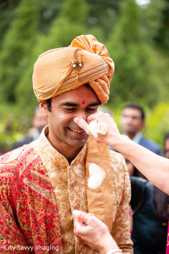 Gorgeous Indian groom with his golden turban. Gorgeous Indian groom with his golden turban.