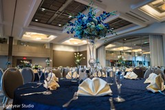 Blue color decorations for Indian chinese wedding tables. Blue color decorations for Indian chinese wedding tables.