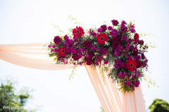 Floral decoration on Hindu wedding altar. Floral decoration on Hindu wedding altar.