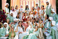 Indian bride and Indian groom with their bridesmaids and groomsmen. Indian bride and Indian groom with their bridesmaids and groomsmen.