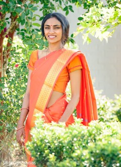Indian bride in orange anarkali Indian bride in orange anarkali