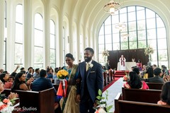 Indian newlyweds exiting the cathedral Indian newlyweds exiting the cathedral