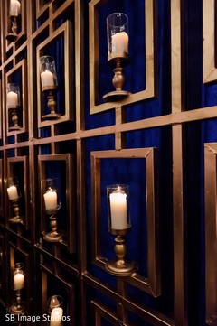 Wall decorated with candles. Wall decorated with candles.