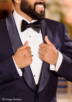Indian groom wearing a blue suit. Indian groom wearing a blue suit.