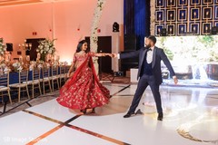 Indian couple starting performance in reception. Indian couple starting performance in reception.
