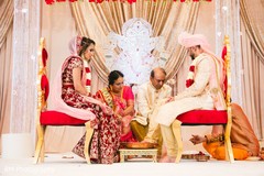 Maharani, Indian groom and Indian relatives during the ceremony Maharani, Indian groom and Indian relatives during the ceremony
