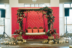 Swing decorated with flowers for the Indian couple. Swing decorated with flowers for the Indian couple.