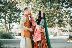 Maharani touching his groom's lips. Maharani touching his groom's lips.