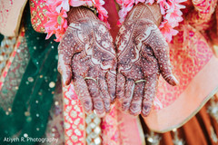 Maharani showing the palm of her hands with mehndi art. Maharani showing the palm of her hands with mehndi art.