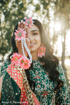 Indian bride showing her mehndi art. Indian bride showing her mehndi art.
