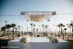 Hindu wedding altar decorated with white flowers. Hindu wedding altar decorated with white flowers.