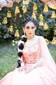 Indian bride's golden star embroidery design. Indian bride's golden star embroidery design.