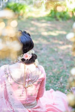 Indian bride's hair arrangement design. Indian bride's hair arrangement design.