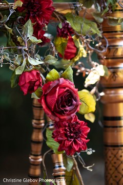 Floral decor details for the Indian wedding celebrations. Floral decor details for the Indian wedding celebrations.