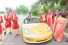 Indian groom on his yellow baraat vehicle. Indian groom on his yellow baraat vehicle.