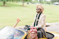 Indian groom riding on his baraat vehicle. Indian groom riding on his baraat vehicle.