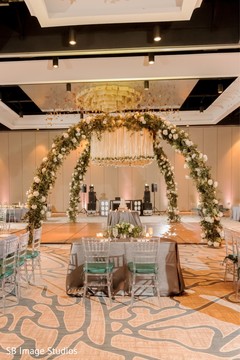 Indian bride and groom's reception table setup. Indian bride and groom's reception table setup.