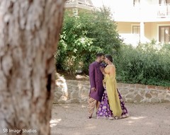 Indian bride and groom posing outdoors photo session. Indian bride and groom posing outdoors photo session.