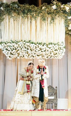 Indian couple at wedding ceremony stage capture. Indian couple at wedding ceremony stage capture.