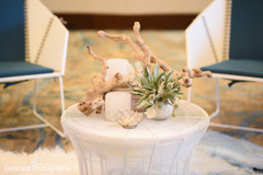 Table center decoration made with plants and candles. Table center decoration made with plants and candles.