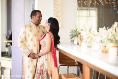 Maharani wearin an anarkali and her groom with a sherwani. Maharani wearin an anarkali and her groom with a sherwani.
