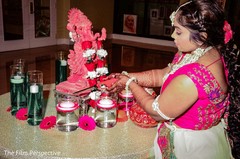 Indian bride paying homage to Ganesha. Indian bride paying homage to Ganesha.