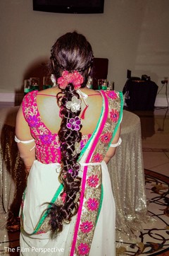 Indian bride's hair design detail for the rituals. Indian bride's hair design detail for the rituals.