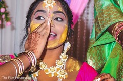 Maharani during the Haldi ceremony. Maharani during the Haldi ceremony.