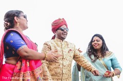 Indian groom during baraat with special guests. Indian groom during baraat with special guests.