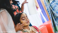 Indian bride during the Haldi ceremony. Indian bride during the Haldi ceremony.